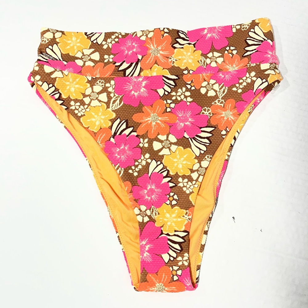 AERIE FLORAL CHEEKY BIKINI BOTTOM NEW NO TAG (875)